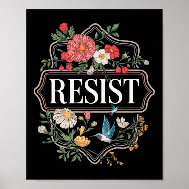 Poster Resistência ao Protesto Floral Trump Premium _5 (Frente)