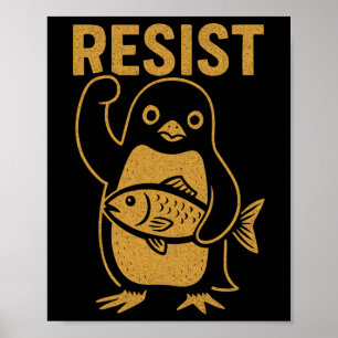 Poster Resistência ao Rebelde Penguin Anti-Trump Protesto