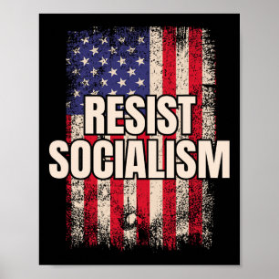 Poster Resistência ao Socialismo Anti-Socialista Usa