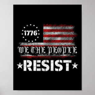 Poster Resistência Ao Trump Protesto Contra A Bandeira Do