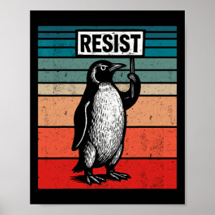 Poster Resistência Aos Pinguins Contra Tarifas De Tremor 