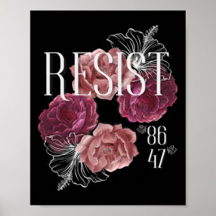 Poster Resistência Floral Não Meu Presidente 86 47 Anti-t