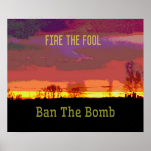 Pôster Resistência política do #Banthebomb vermelho de