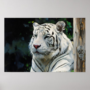 Poster Resistência Silenciosa - Tigre Branco nas Sombras