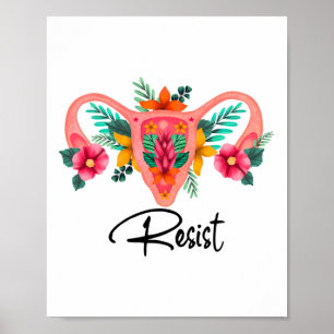 Poster Resistência Uterus Floral Pro Escolha Direitos de