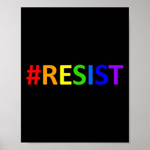 Poster #resistir à resistência anti-trump do arco-íris do