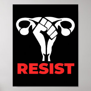 Poster Resistir ao útero dos direitos da mulher de escolh