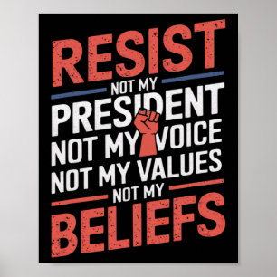 Poster Resistir Não Ao Meu Presidente Não À Minha Voz Não