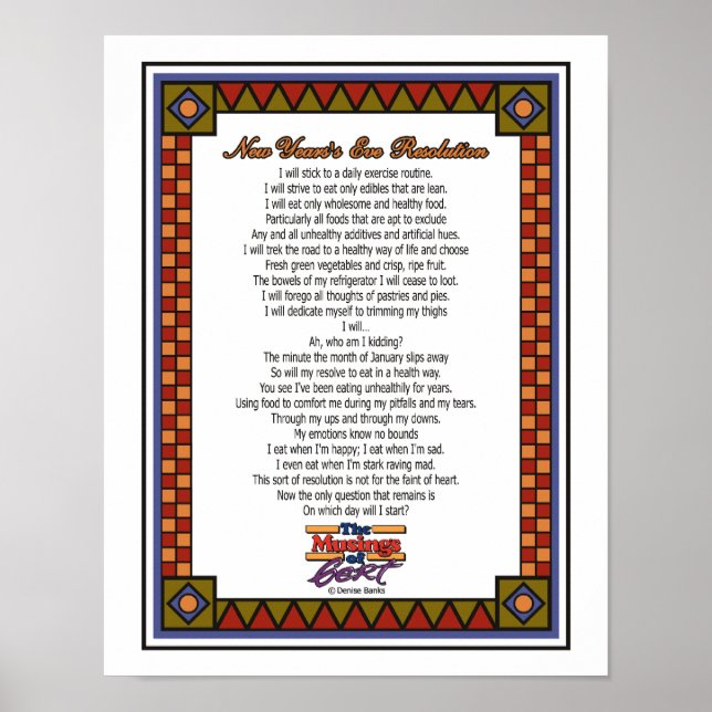 Poster Resolução de Véspera de Ano Novo (Frente)