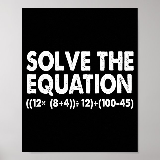 Poster Resolva A Equação Professor de Matemática Engraçad (Frente)