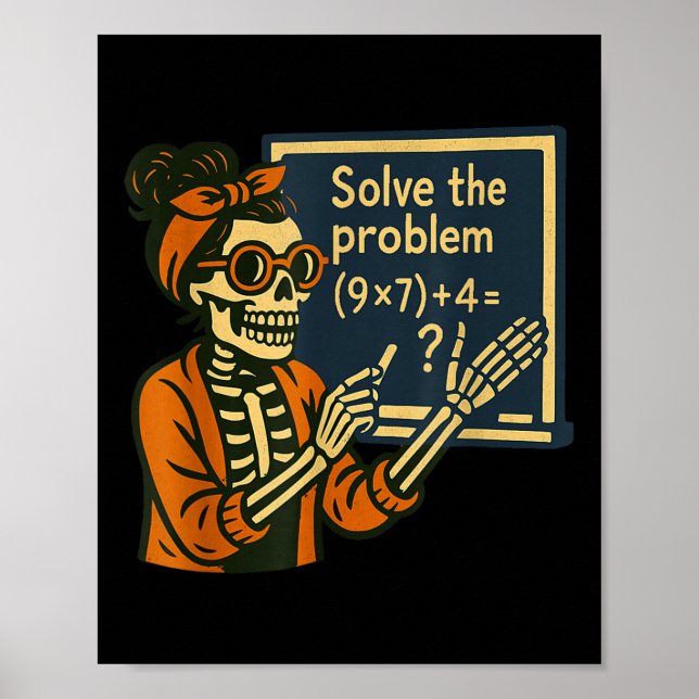 Poster Resolva O Problema 9x7+4 67 Meme Seis Sete Esquele (Frente)