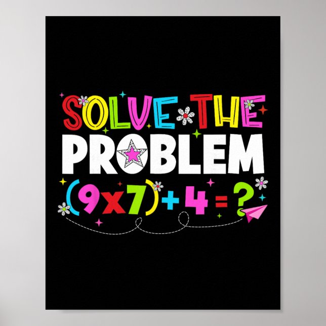 Poster Resolva O Problema Engraçado 67 Seis Sete Meme Men (Frente)