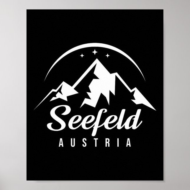 Poster Resort de Esqui Seefeld Áustria Esqui Snowboard So (Frente)