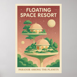 Poster Resort Espacial Flutuante