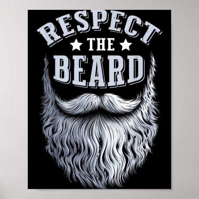 Poster Respect The Beard Vintage Bearded Man Husband  (Frente)