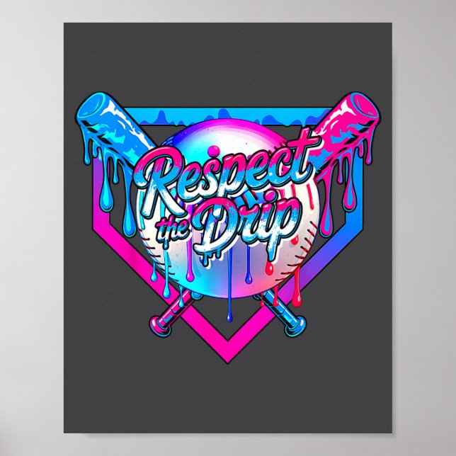 Poster Respect The Drip Baseball Ice Cream For Kids Boys  (Frente)
