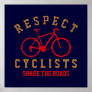 Pôster respeitar os ciclistas