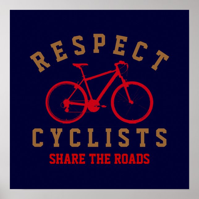 Pôster respeitar os ciclistas (Frente)