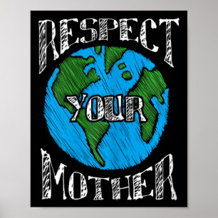 Poster Respeite a Mãe Planeta Mudanças Climáticas Cuta Te