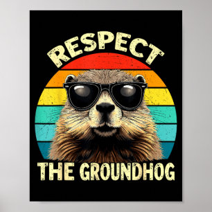 Poster Respeite O Amante Do Groundhog Vintage Animal Grou