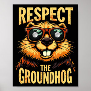 Poster Respeite O Dia Da Marmota Feliz Dia Da Marmota _1