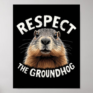 Poster Respeite O Dia De Celebração De Groundhog Com