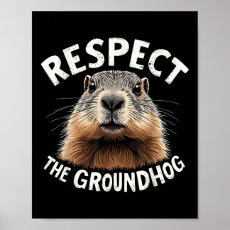 Poster Respeite O Dia De Celebração De Groundhog Com