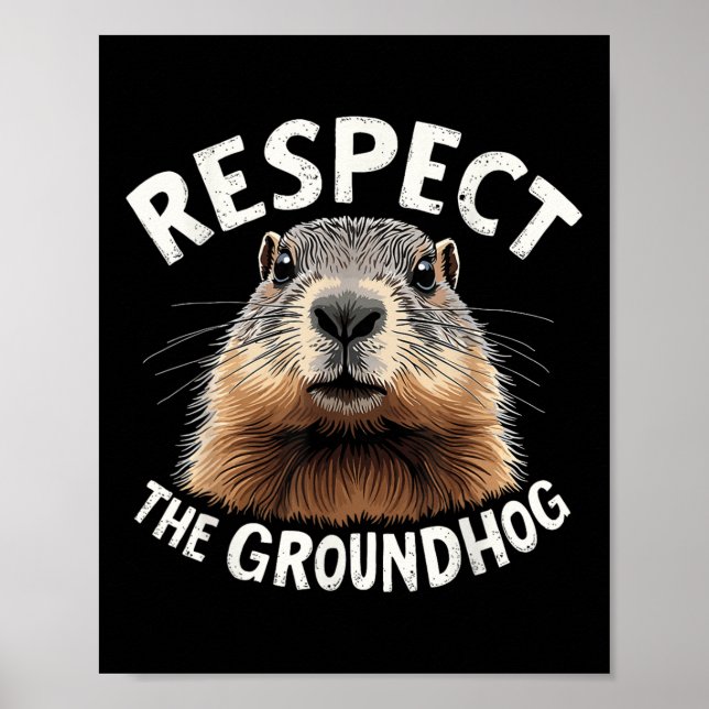 Poster Respeite O Dia De Celebração De Groundhog Com (Frente)