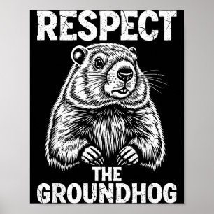 Poster Respeite o dia do groundhog vintage engraçado