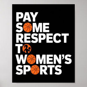Poster Respeite o Esporte Feminino Citação Empoderadora S