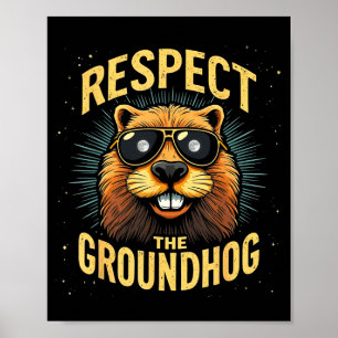 Poster Respeite O Groundhog Feliz Dia do Groundhog _2