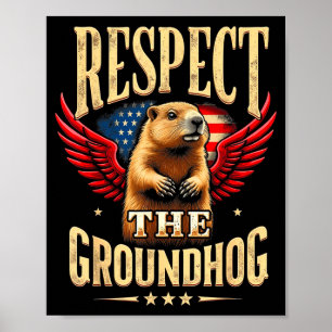 Poster Respeite O Groundhog Feliz Dia do Groundhog 2025