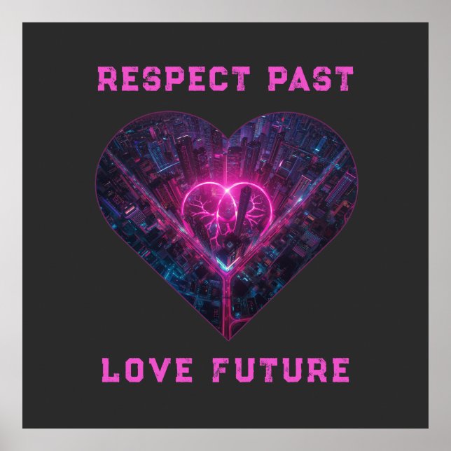 Poster Respeite o Passado, Ame o Futuro Design (Frente)