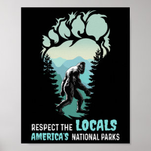 Poster Respeite os Locais Bigfoot Sasquatch Parque Nacion