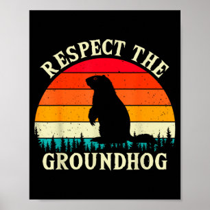 Poster Respeite Os Roedores Do Dia Da Marmota Fofos Vinta