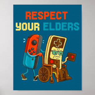 Poster Respeite Seus Anciãos Jogos Retrô Divertido Contrô