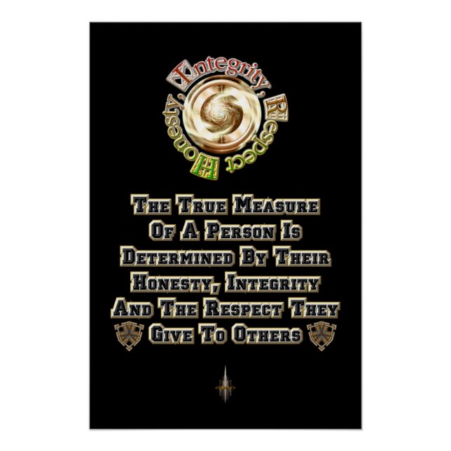 Pôster Respeito da integridade da honestidade MXT (Frente)