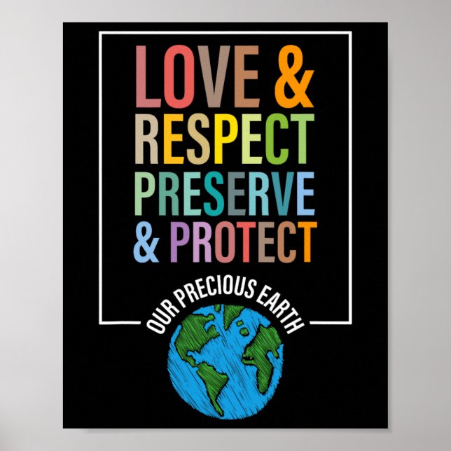 Poster Respeito Pelo Amor Preservar Proteger Nossa Terra  (Frente)