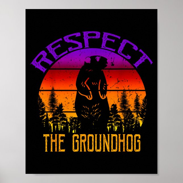 Poster Respeito Vintage O Groundhog Dia do Groundhog  (Frente)