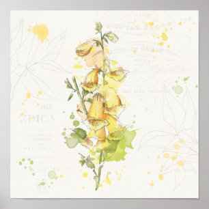 Pôster Respingo amarelo floral