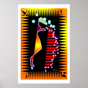 Poster Respingo tribal africano da cor