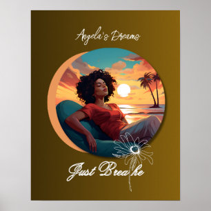 Poster Respira a mulher africana americana