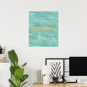 Poster Respiração do oceano, minha mente em facilidade - 