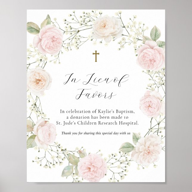 Poster Respirações Simples de Bebê e Rosas Em Lugar de Le (Frente)