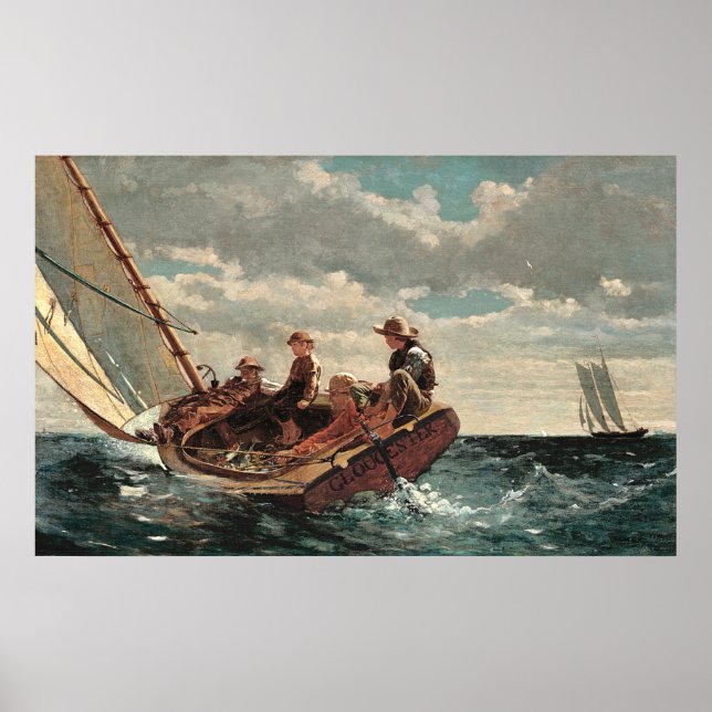 Poster Respirando um vento justo por Winslow Homer (Frente)