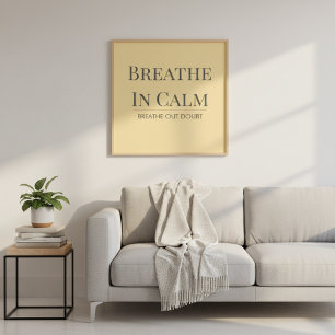 Poster Respire em Citação Calma   Afirmação de Mindfulnes