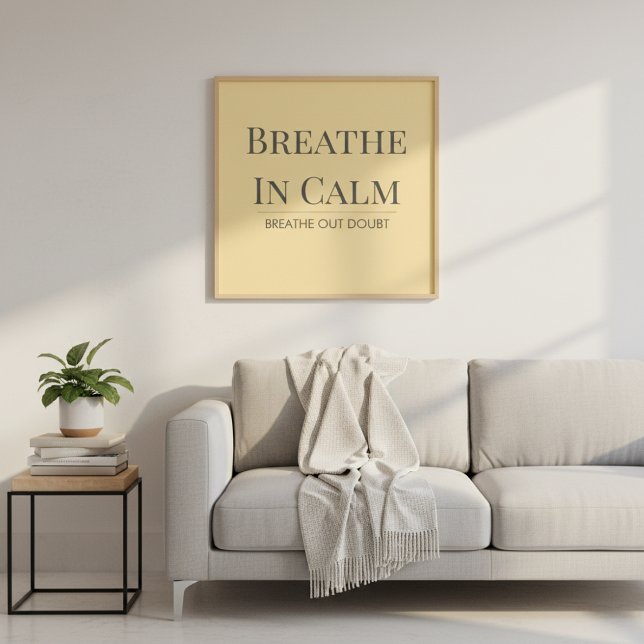 Poster Respire em Citação Calma | Afirmação de Mindfulnes (Criador carregado)