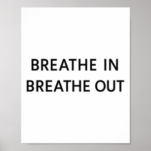 Poster Respire Fundo e Calmo Design de Yoga de Atenção Pl
