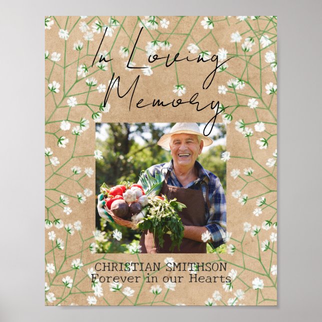 Poster Respiro de Bebê Boho Rústico Noiva em Memória de A (Frente)