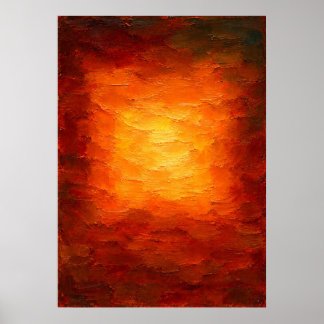 Poster Resplendor Âmbar - Laranja Abstrato Texturizado